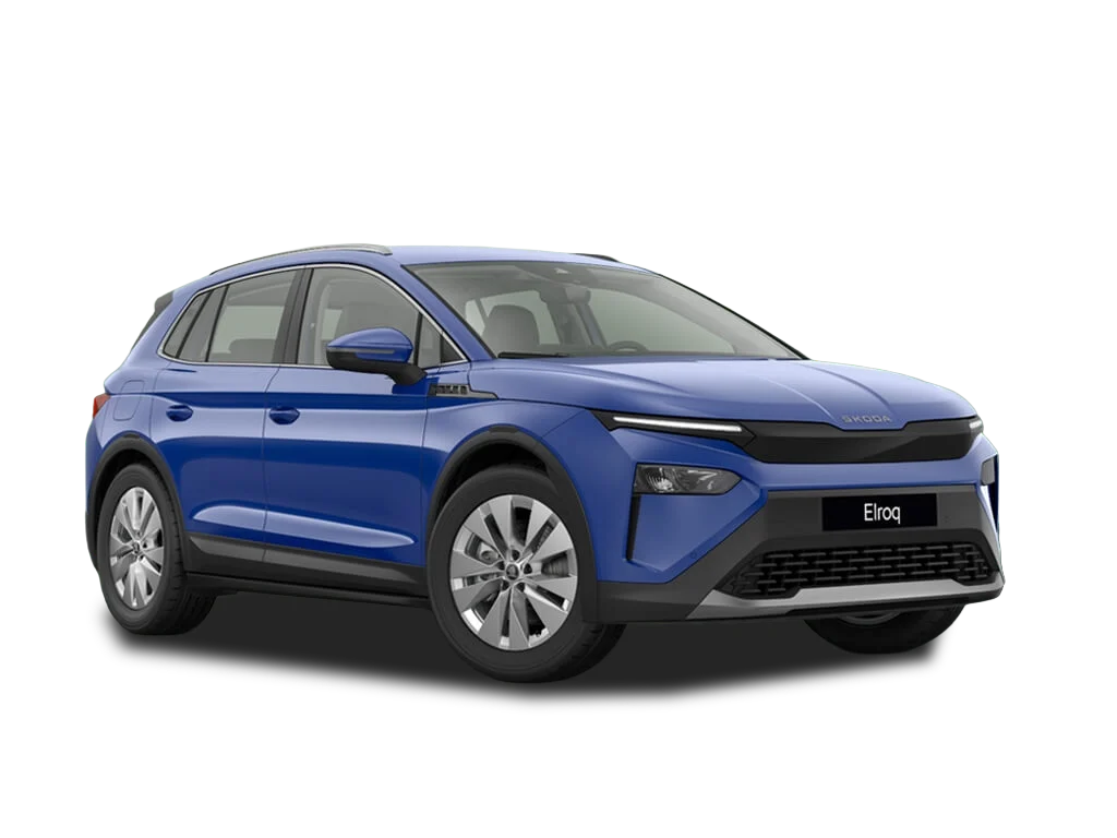 Skoda Elroq freigestellt blaues Fahrzeug